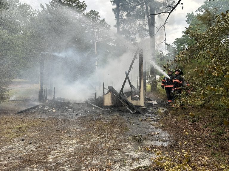 Fire destroys storage building near Eastwood