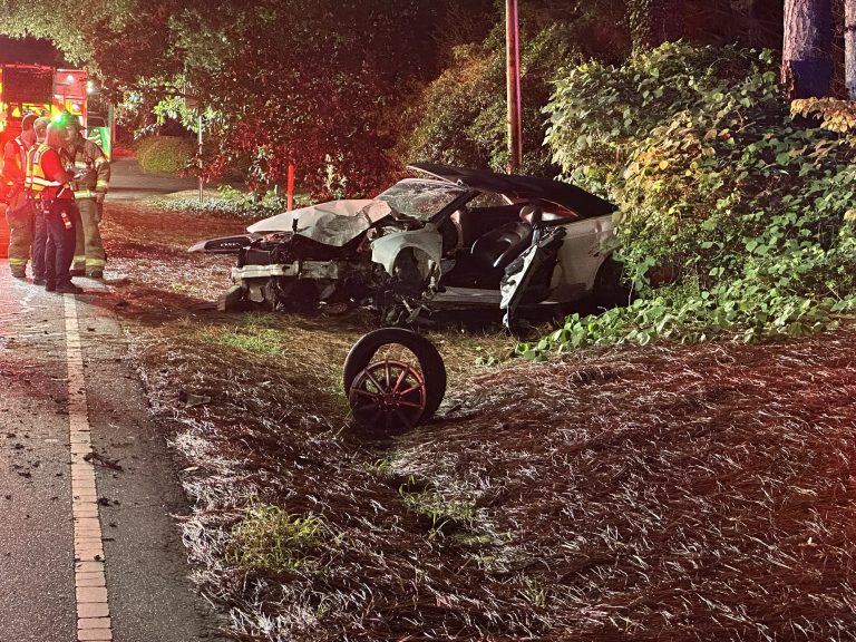 Driver hits tree on Midland Road, crash closes eastbound lanes