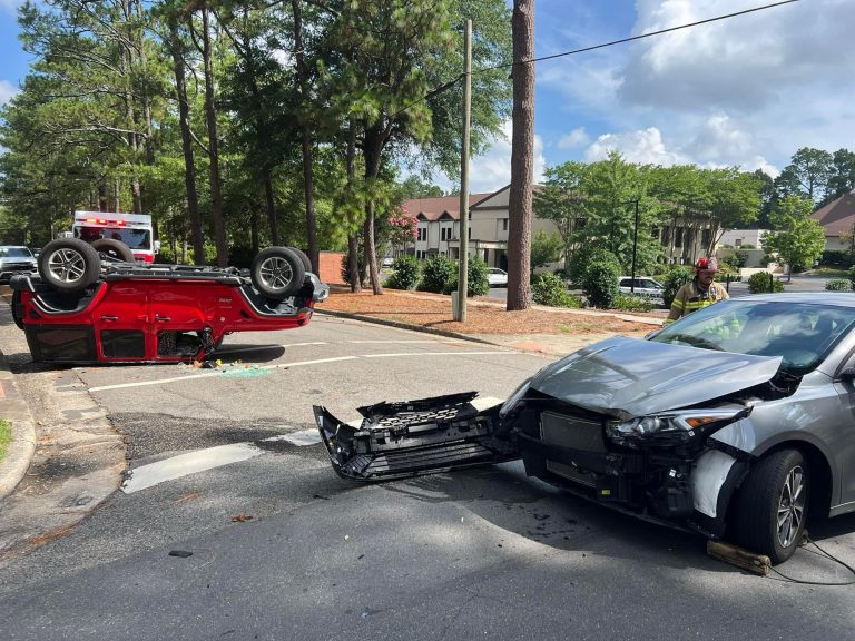 Crash closes South May Street, Jeep overturned