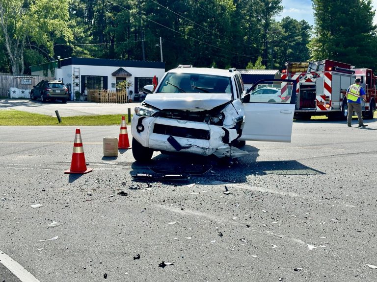 3 vehicle collision slows traffic on Doubs Chapel Road