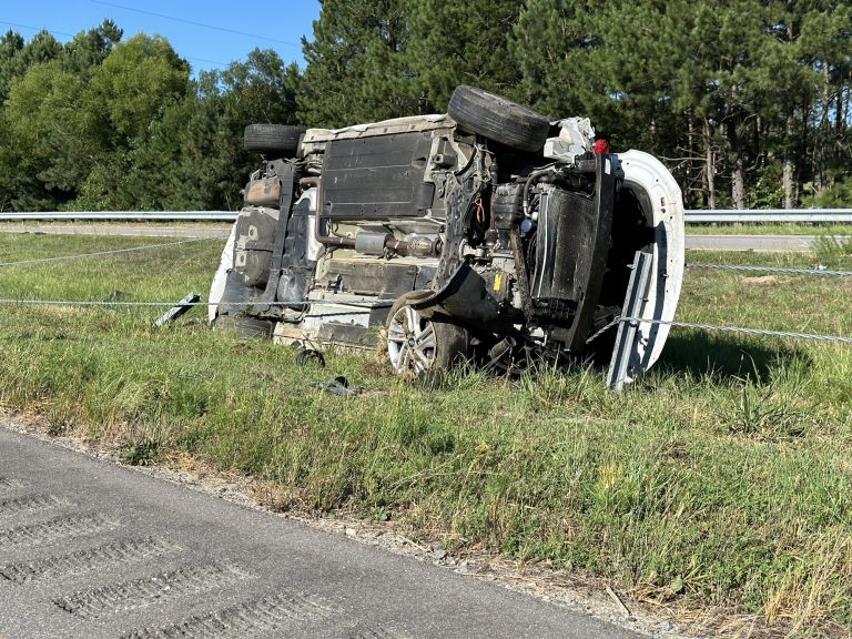 Car overturns on U.S. 1, closes northbound lane