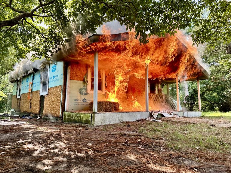 Burning real house, West End Fire & Rescue host training exercise