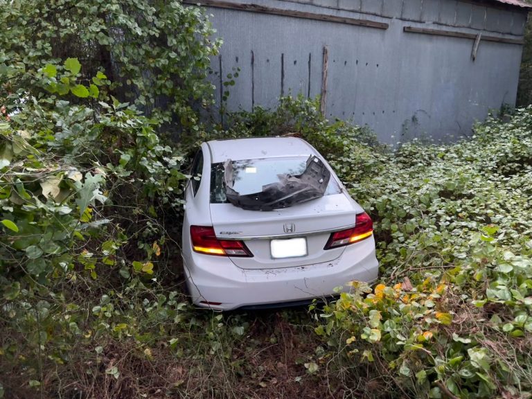One person sent to hospital after crashing into barn