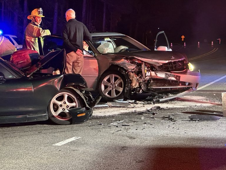 Two-vehicle collision shuts down Southern Pines intersection
