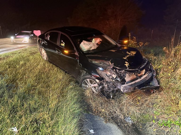 Vehicle strikes deer on Glendon-Carthage Road