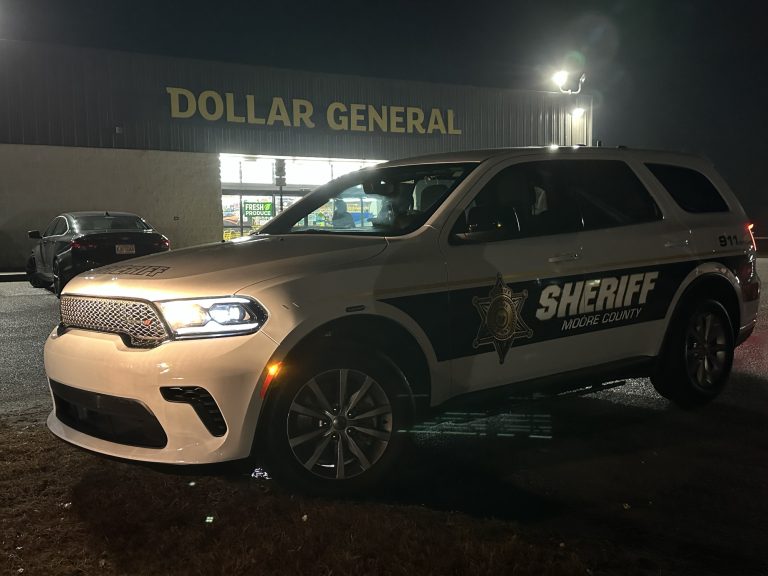 Car struck by bullets in Southern Pines