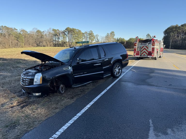 Escalade catches fire, closes one lane of Highway 24-27