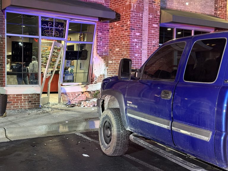 Pick-up truck slams into Whispering Pies Pizzeria