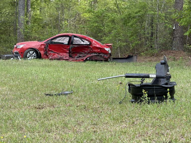 Wheels ripped off in two-vehicle crash near Cameron