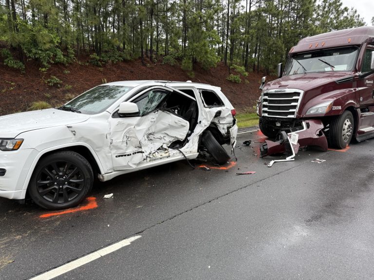 One hospitalized following three-vehicle crash on U.S. Highway 1