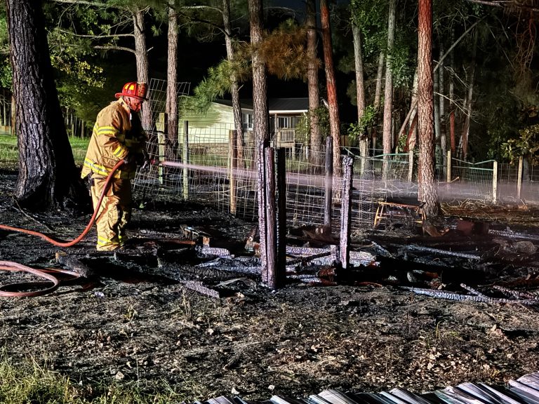 Fire damages chicken coop near Lobelia