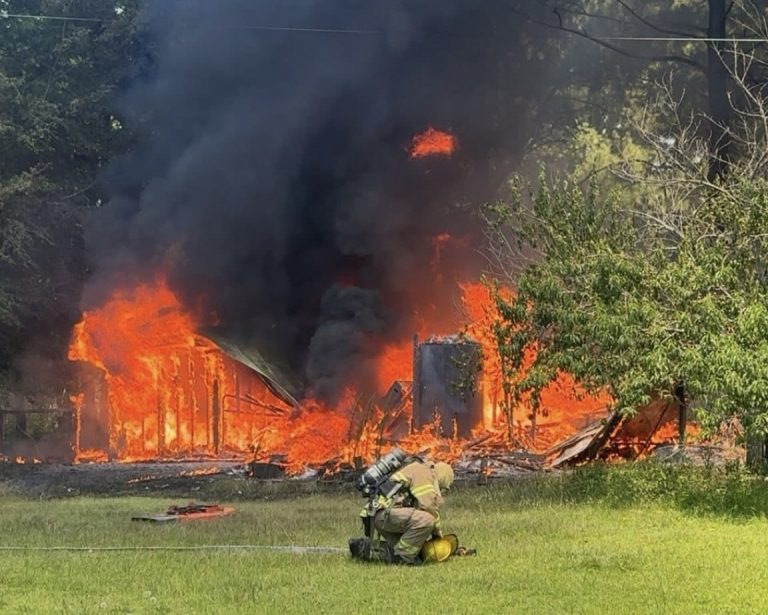 Firefighters battle intense shed blaze on Nubbin Ridge Lane