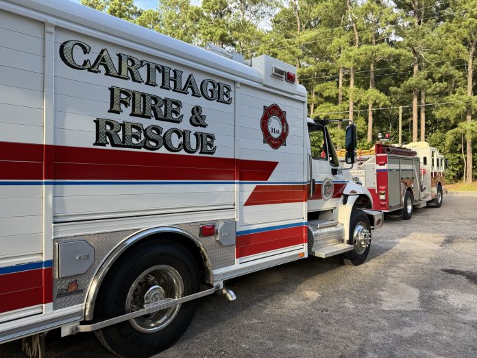 Carthage Fire & Rescue on the scene of motorcycle crash. (Patrick Priest) Carthage Fire & Rescue on the scene of motorcycle crash. (Patrick Priest)